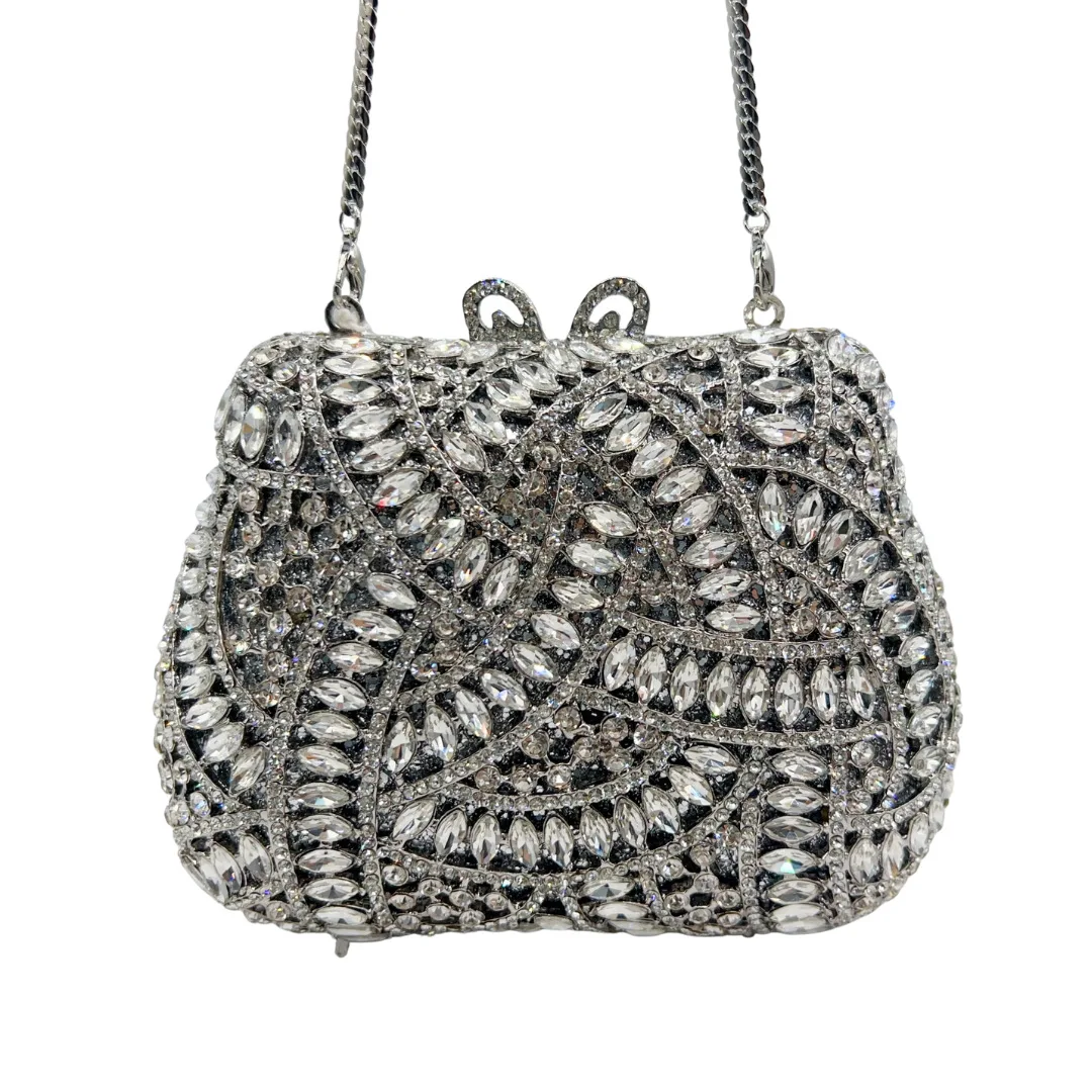 

Marquise Code Chain Shape Clutch, Diamond-cut Crystal Evening Bag for Women. Custom Luxury Purse, Low MOQ Wholesale from Fac