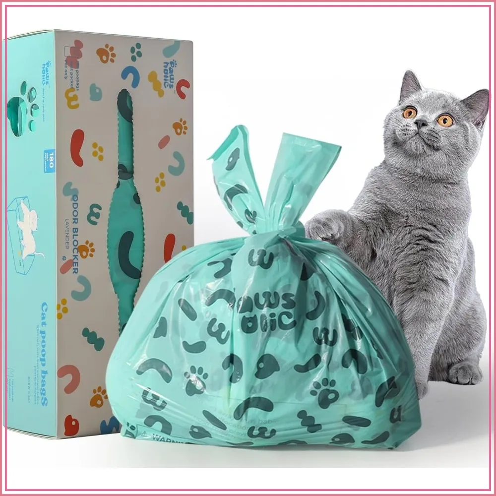 

Cornstarch Pet Waste Bags, Lavender Scented, 180 Count, Leak Proof, Extra Thick with Handles