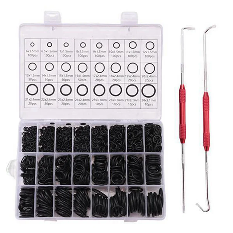 

AB06 2400Pcs High Temperature Resistant Butyl Rubber Seal Rubber O-Ring Waterproof Seal Set + Oil Seal Driver