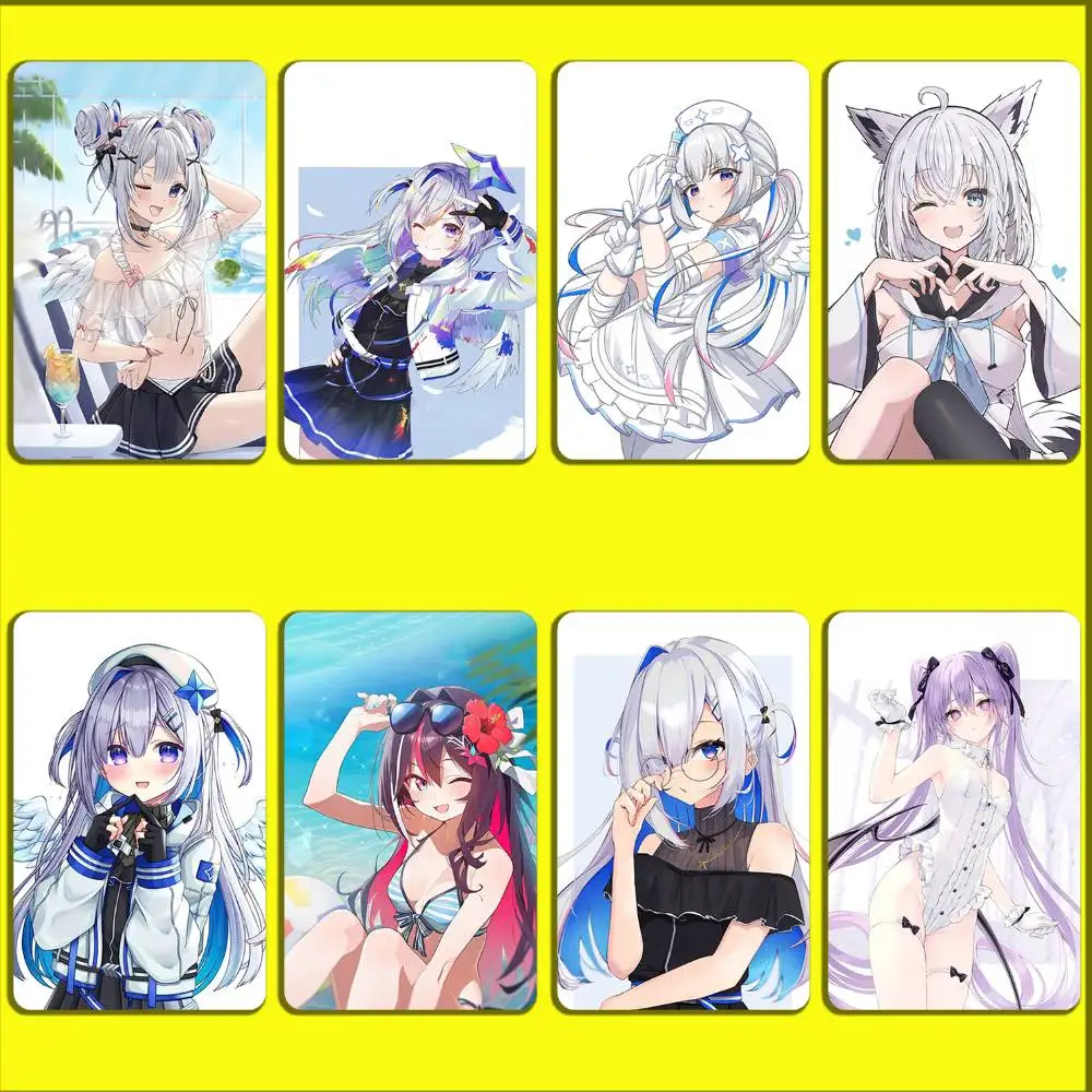 

Cartoon A-Amane Kanata Card Stickers For Debit Bank Credit Cards Metro Bus Pass Sticker Decoration Cover Skin
