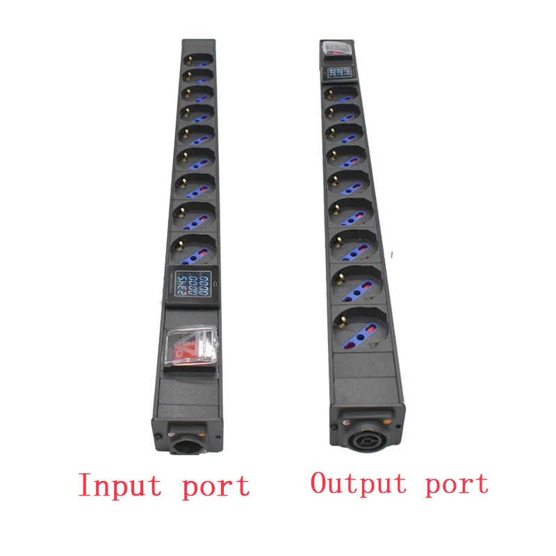 PDU Power Strip NAC3FPX NAC3MPX With switch  Schuko Powerlink box Power amplifier audio 3P Aviation plug ammeter2-9AC socket