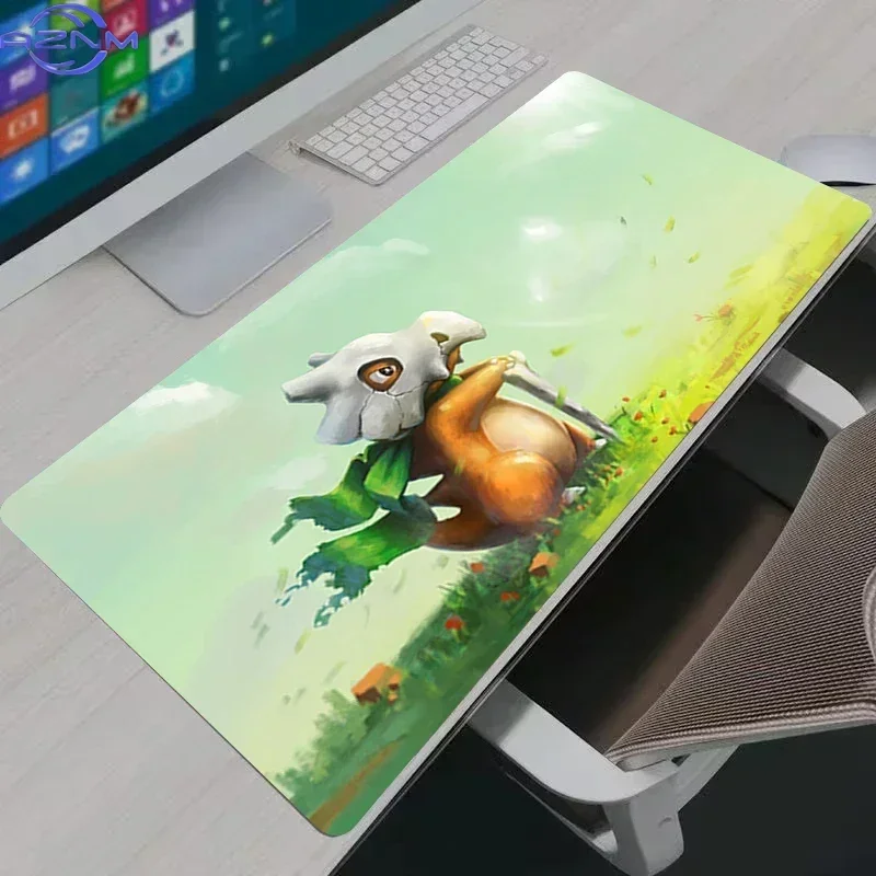 Cubone Autumn Sunset Town Anime Mouse Pad, Rubber Non-Slip Desk Mat, Cute Ground Type Pokemon Gaming Mouse Pad for Desktop Offic