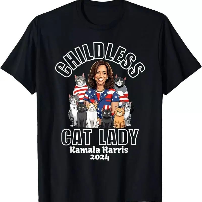Childless Cat Lady Kamala Harris 2024 T Shirt Funny Fastship Us