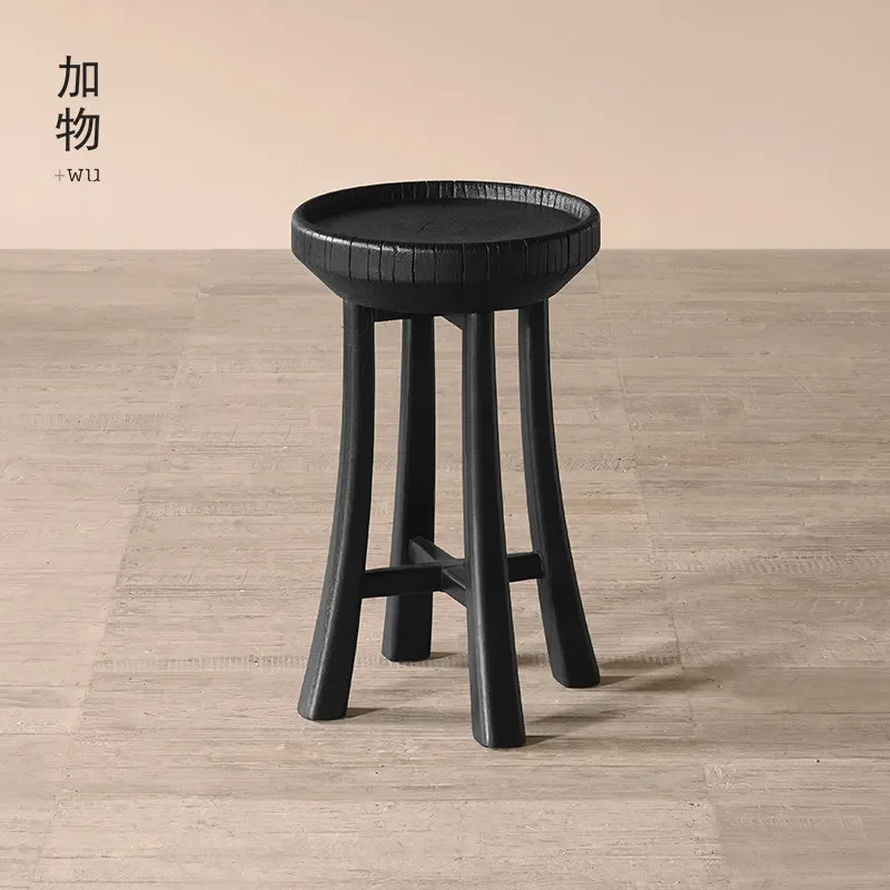 For  Solid Wood Pier Coffee Table Retro Creative Side Table Antique Replica Stool Living Room Furniture