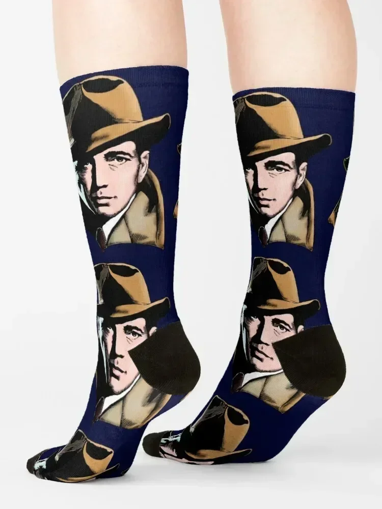 Humphrey Bogart Socks Hiking boots warm winter floral valentine gift ideas Women's Socks Men's
