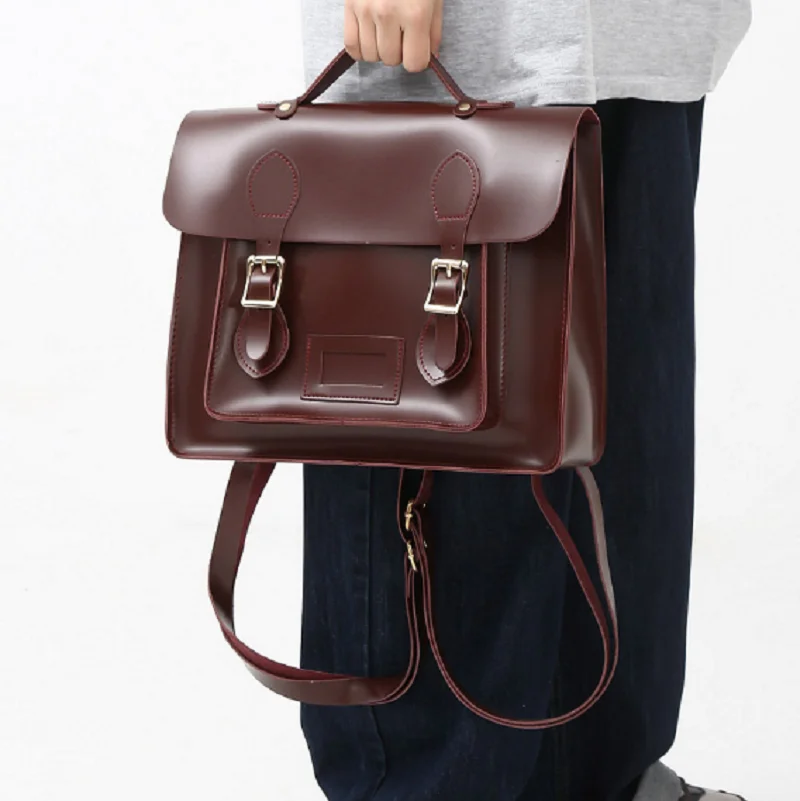 

Новинка 2026 года, винтажный мужской и женский кожаный рюкзак в японском стиле, школьная сумка в консервативном стиле, сумки-мессенджеры, большие вместительные дорожные сумки на плечо