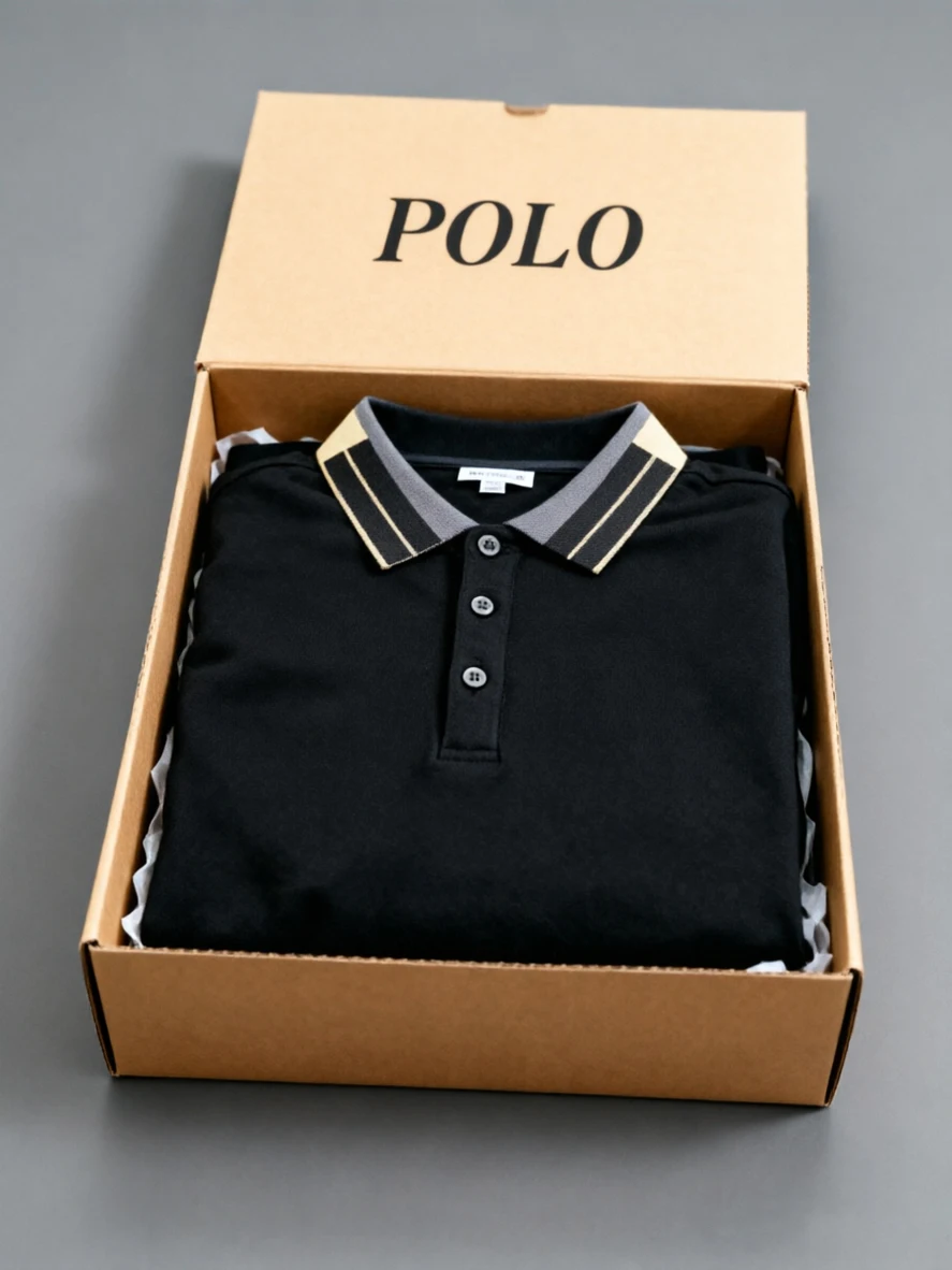 Classic Black And Color Block Polo Shirt Simple Versatile Business Casual Short Sleeve T-Shirt for Men
