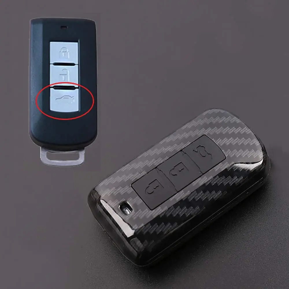 

WH Car Key Cover Case Carbon Fiber Texture Key Shell Soft Silicone Case With Keychain Key Rring Prevent Falling And Scratch Fit