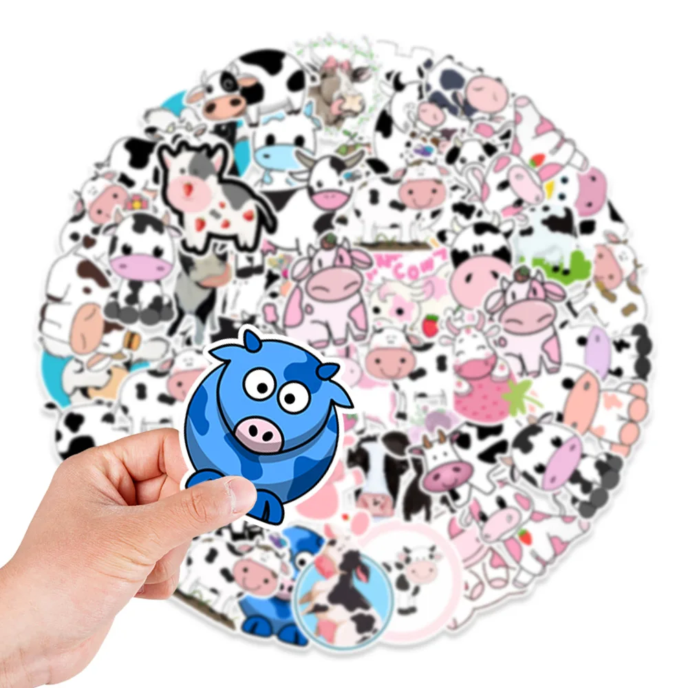 10/30/50PCS Cartoon Cute Cow Personality Creative Sticker Water Cup Refrigerator Computer Suitcase Notebook Waterproof Wholesale