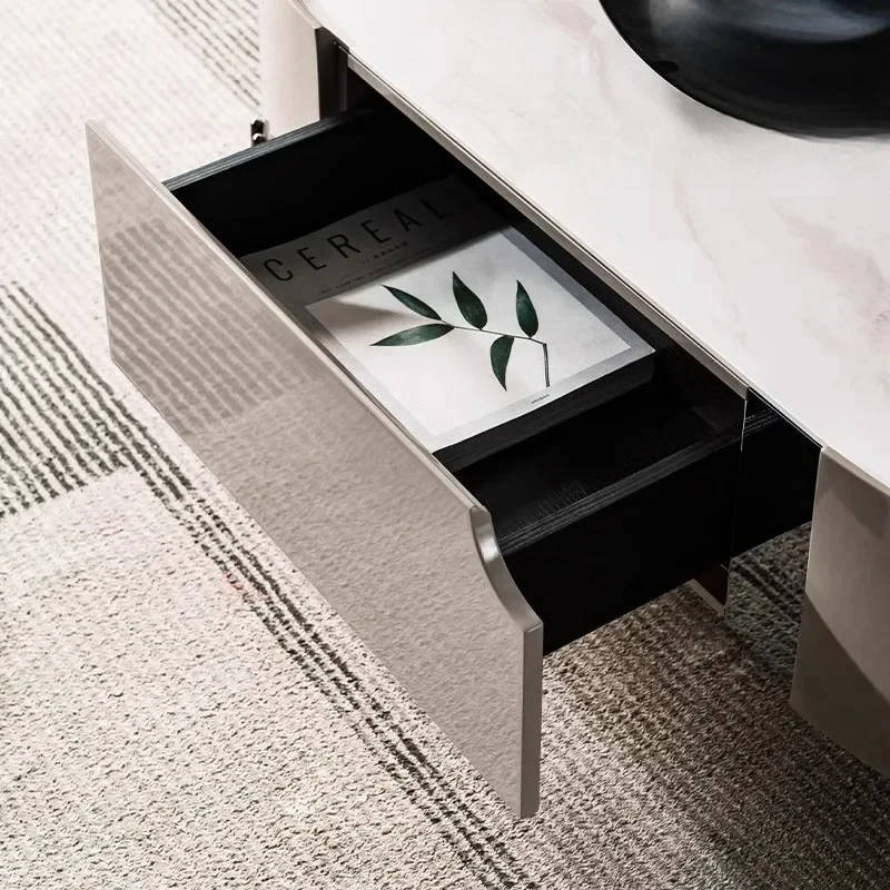 LJYFTavolino da caffé Itali minimalista con lastra di roccia per picolo appartamento، novo design creativo، Moderno،legg #3