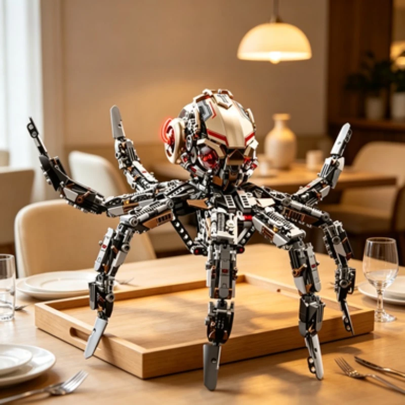 MOC Mechanical Sea‑Animal Octopus Building Blocks, Creative DIY Interlocking Assembly Model, Party Favor & Holiday Souvenir Gift