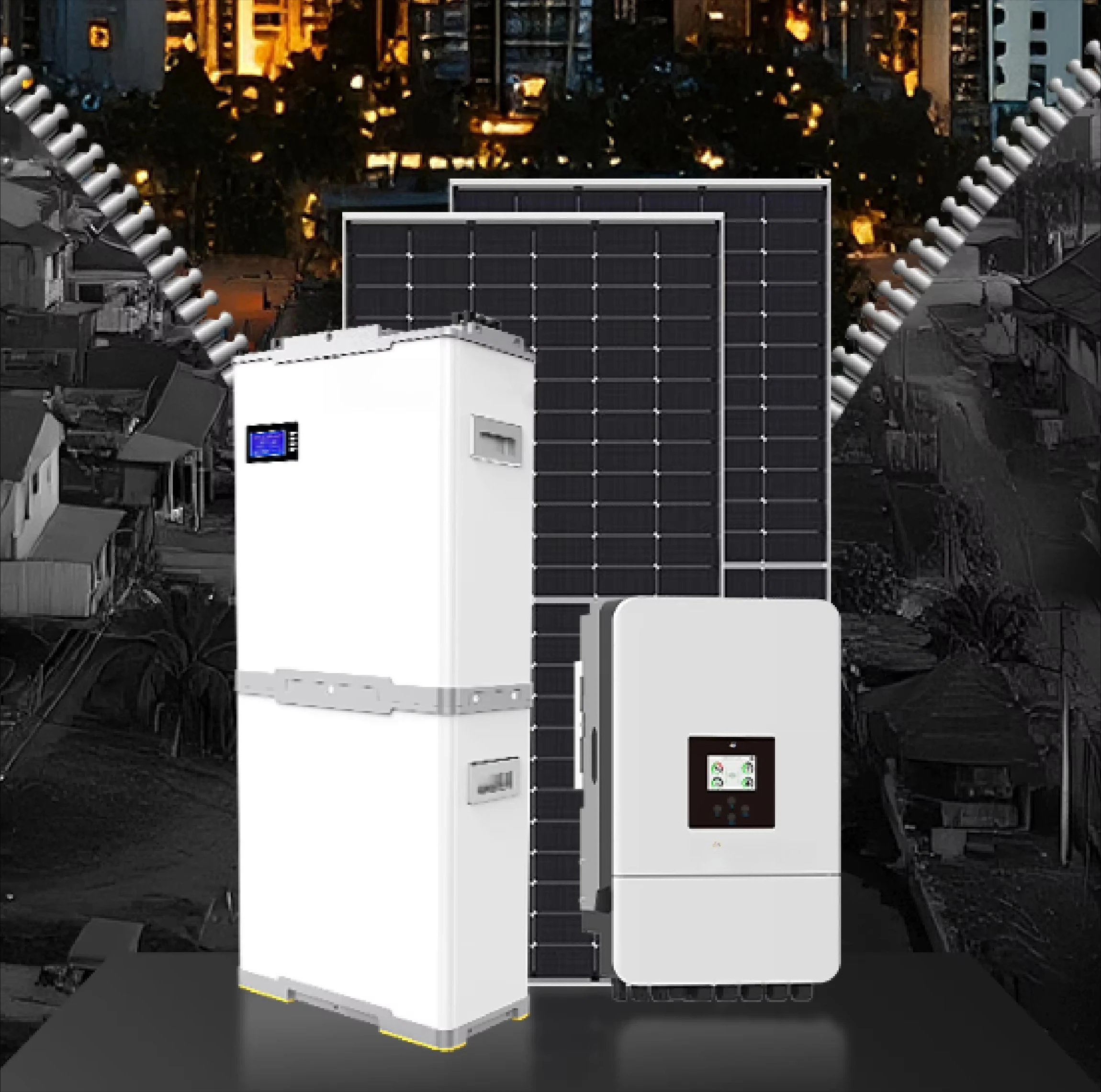 Blue Carbon Solar Power System 15kWh 30kWh with Deye Hybrid Inverter Single Phase 6kW 8kW 10kW 12kW Solar System