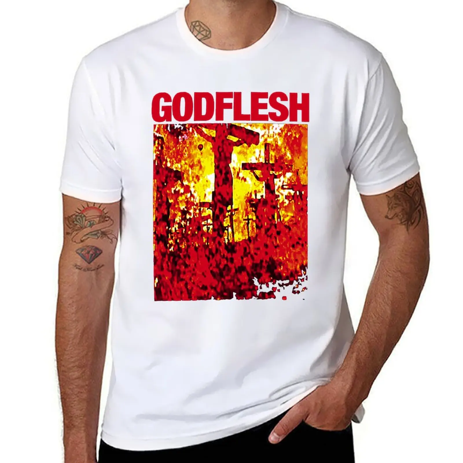 

Футболка godflesh, мужские футболки, футболка с рисунком аниме, футболка
