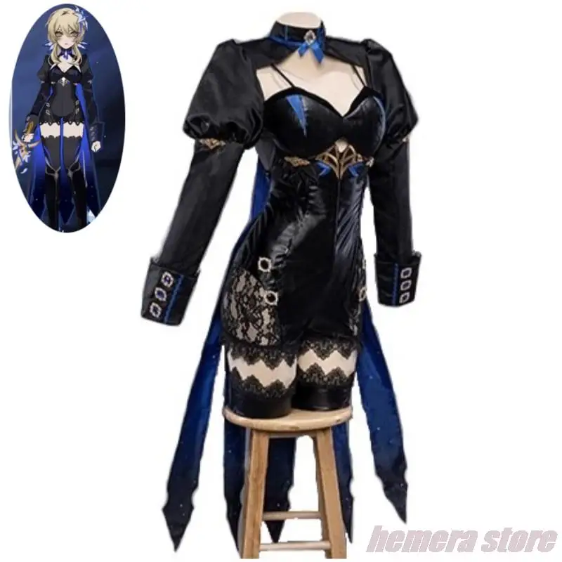 Game Genshin Impact Lumine Cosplay Costume Wig Anime Teyvat Abyss Princess Sexy Woman Uniform Halloween Carnival Party Suit