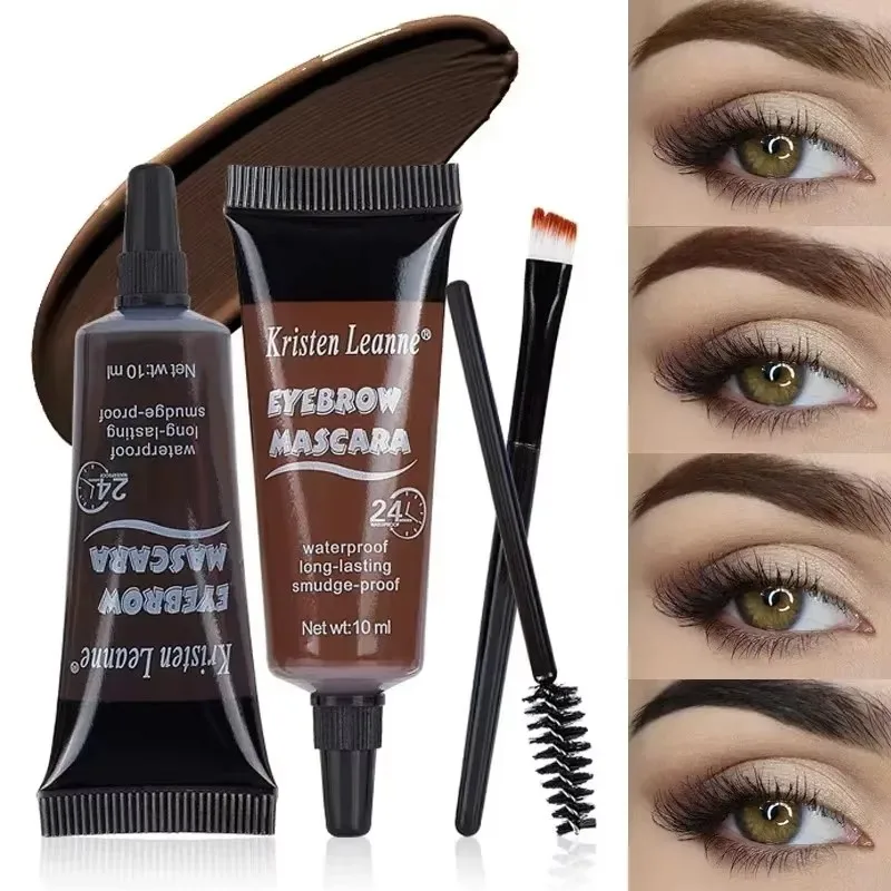 

4 Colors Natural Liquid Dyeing Eyebrow Cream Set Durable Waterproof Brown Tint Eyebrow Henna Mascara Eyebrows Paint Makeup