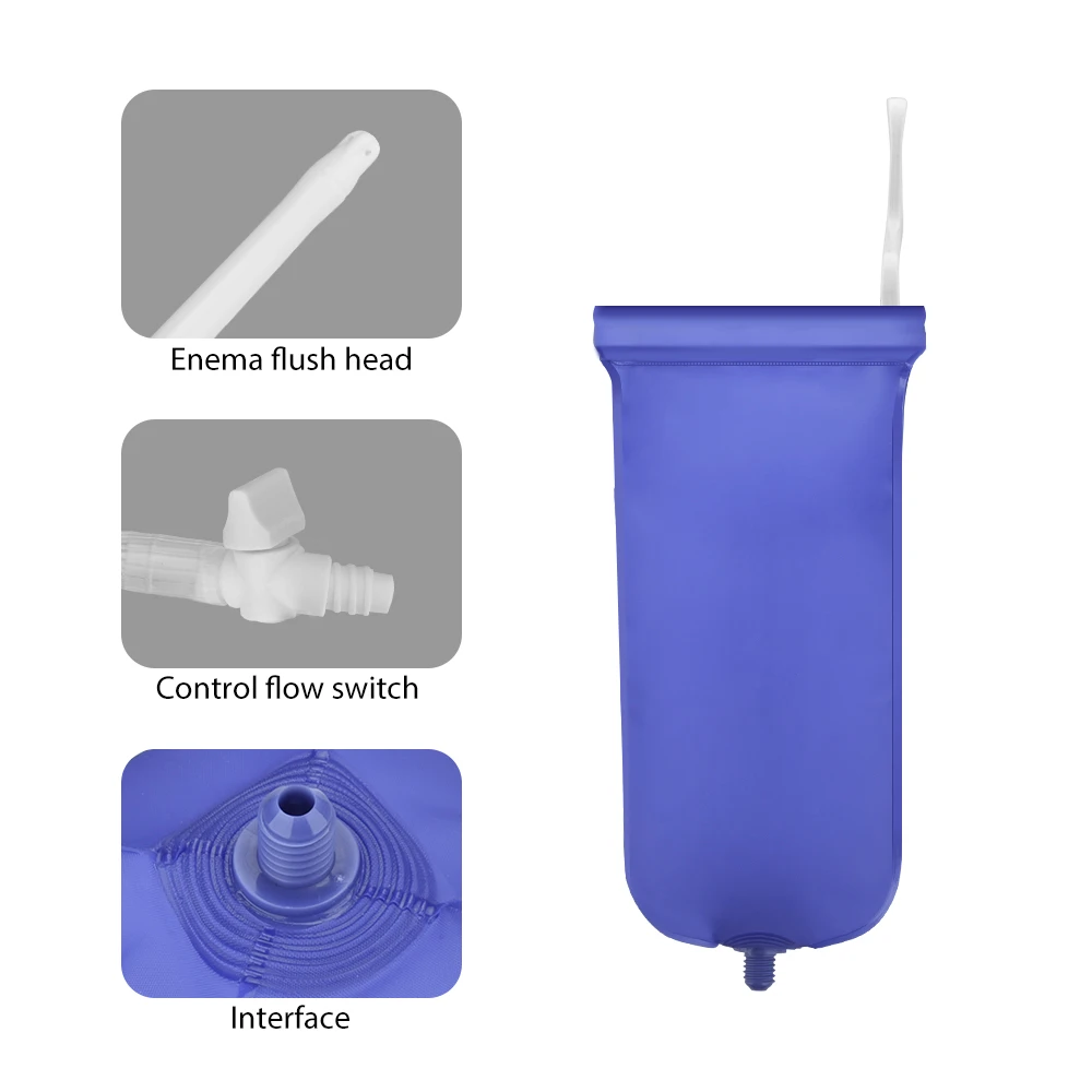 2L Enema Bag Reusable Natural Rubber Water Colon Anal Cleansing Enteroclysm Vaginal Washing Detoxified Bowel Bags Flush Anal Kit