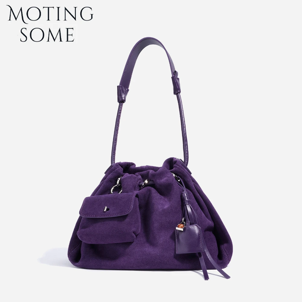 

Motingsome Natural Suede Leather Shoulder Handbag Spring New Color Matte Genuine Leather Mini Bag Lady Crossbody Hobos 2025 New