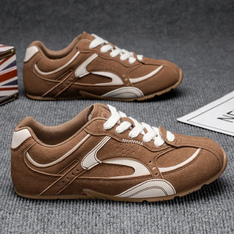 

Spring Retro Men's Vulcanized Shoes New Lightweight Soft Flat Shoes 2025 Fashion All-match Lace-up German Training Shoe Sneakers