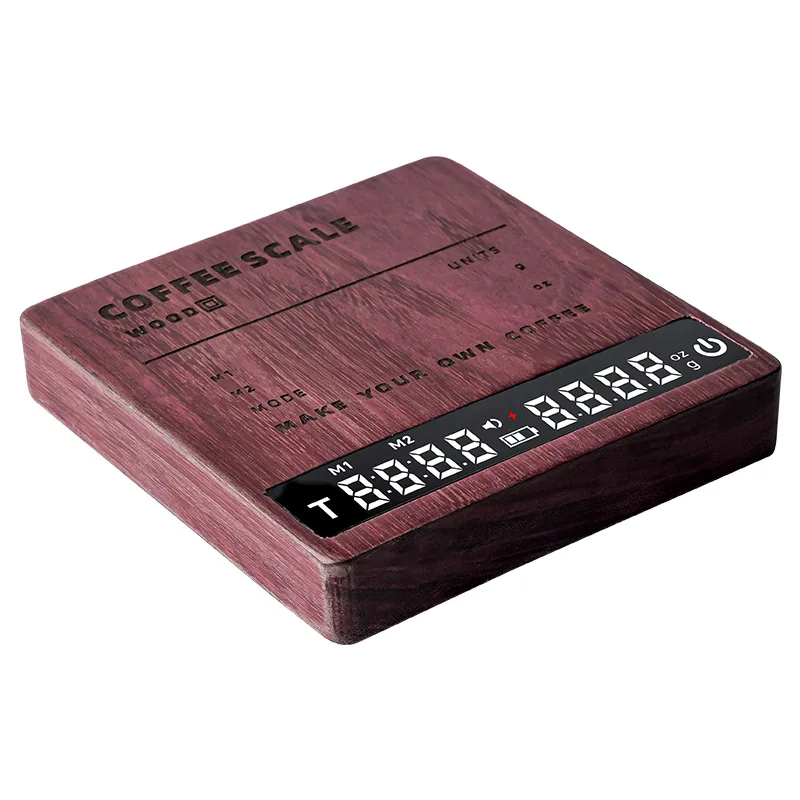 

Solid wood coffee scale Hand brewing coffee bean scale Charging chronograph Smart kitchen Coffee electronic