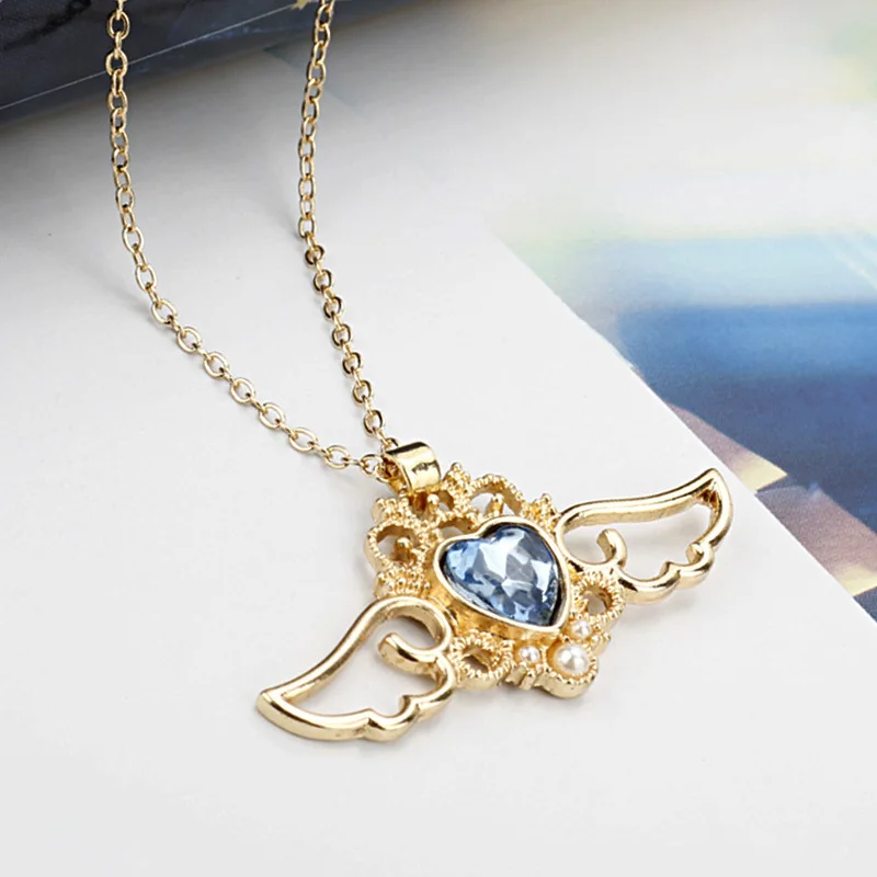 Anime Card Captor Sakura Necklace Star Flowers Cardcaptor KINOMOTO Sealing Wand Cosplay Pendant Woman Girl Jewelry