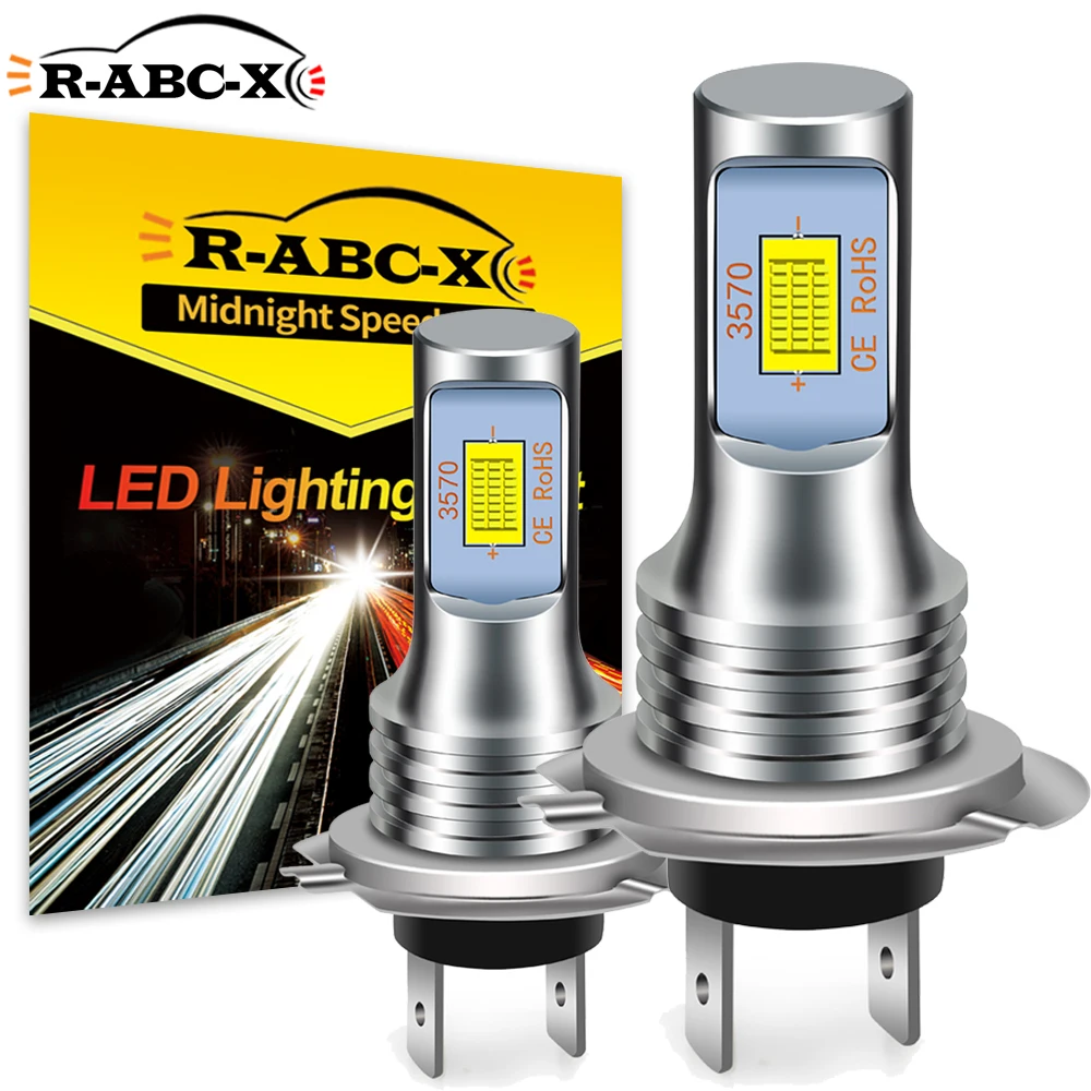2-個-h7-led-ヘッドライト電球-3570-led-チップ-12v-24v-ホワイトイエロー車フォグライトフロントランププラグアンドプレイ自動照明アップグレード