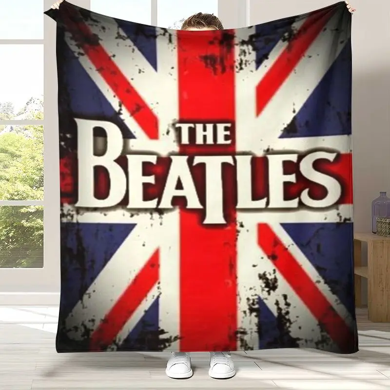 Vintage Fab Four The B-Beatles Abbey Road Rock Band Flannel Throw Blanket,Cozy Warm Blanket for Bed,Sofa,Living Room,Home Decor