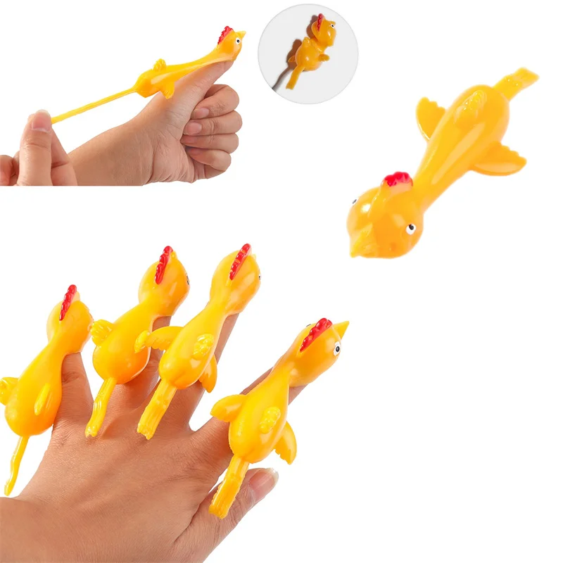 10-30Pcs Fun Soft Plastic Finger Catapult Chicken Game Birthday Party Gift Piñata Filler Back to School Gift Prize Pack Toy