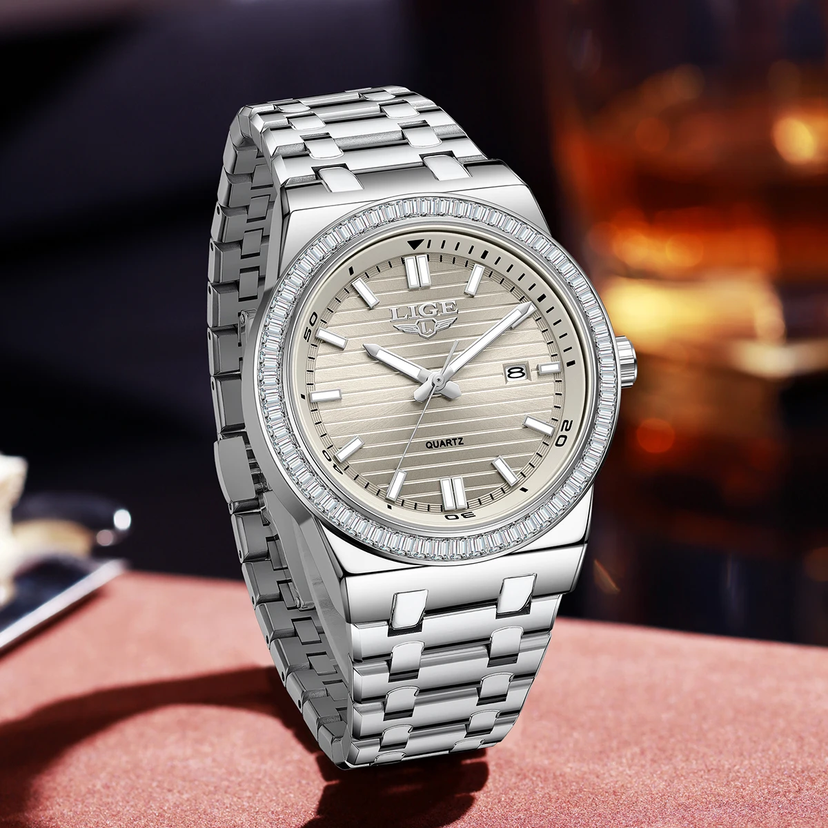 ساعة LIGE Fashion الجديدة للرجال مضيئة من أفضل العلامات التجارية الفاخرة ساعات رجالي بتقويم رجالي ساعات رياضية مقاومة للماء كوارتز هدية للأعمال