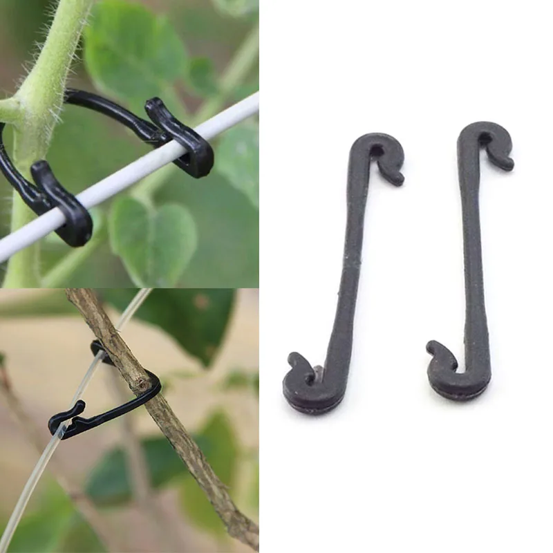 

100pcs Plastic Plant Fixing Clips Tomato Support Clips Grape Rack Mesh Fasteners Gardening Agricultural Vine Bundling Line Cage