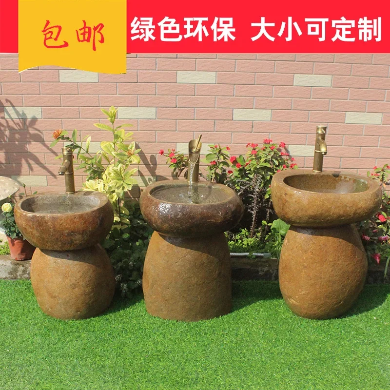 Children's wash basin outdoor kindergarten stone wash basin creative school studio pool art pebble sink