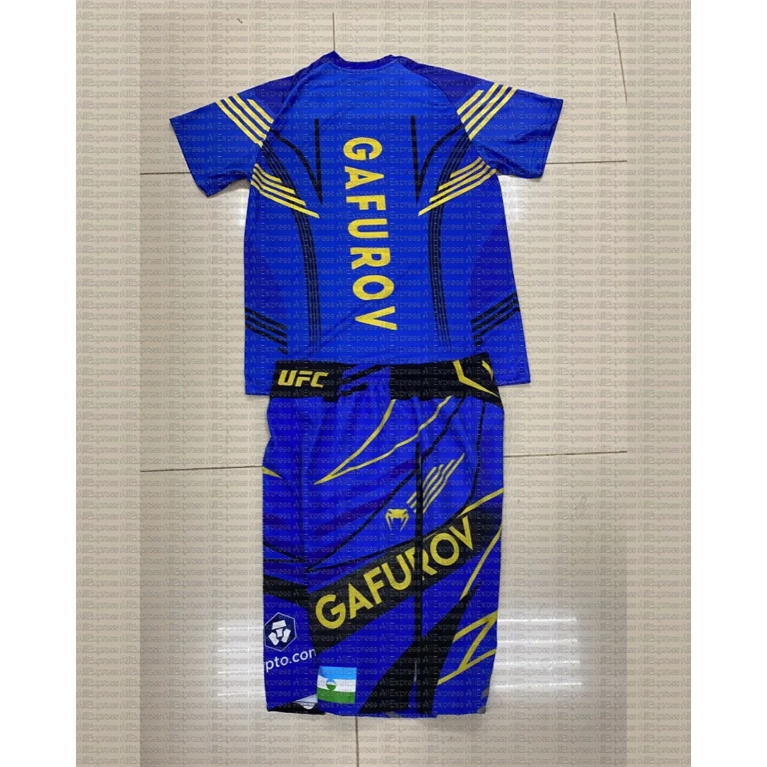

Men's UFC Gafurov Boxing Event T-Shirt And Shorts Set Breathable Running Sweat Absorbing Jersey for Wrestling And Fighting