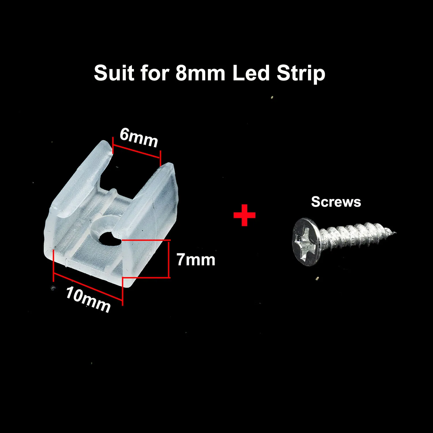 6MM 8MM Neon Led Connector Fix Clips With Screws For RGB 5050 3528 Neon Strip Light Plastic Accessories Mounting Fixing