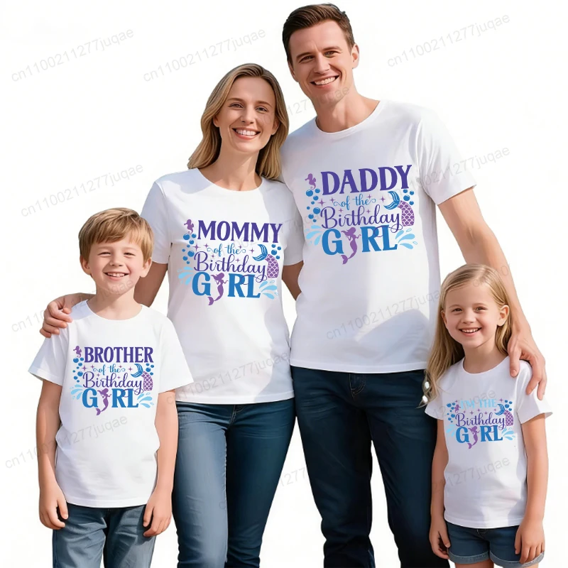 Birthday Family Matching Shirts,Girl Party Family Matching Shirts Dad Mom Bro Sis Kids Tee T Shirt Tops Matching Outfits Clothes