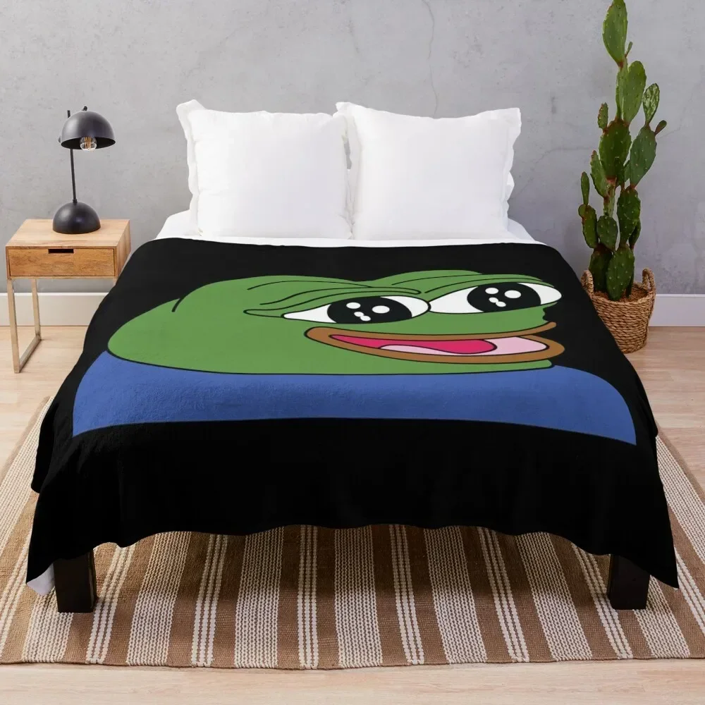 peepoHappy Emote High Quality Throw Blanket Moving Stuffeds Warm Blankets