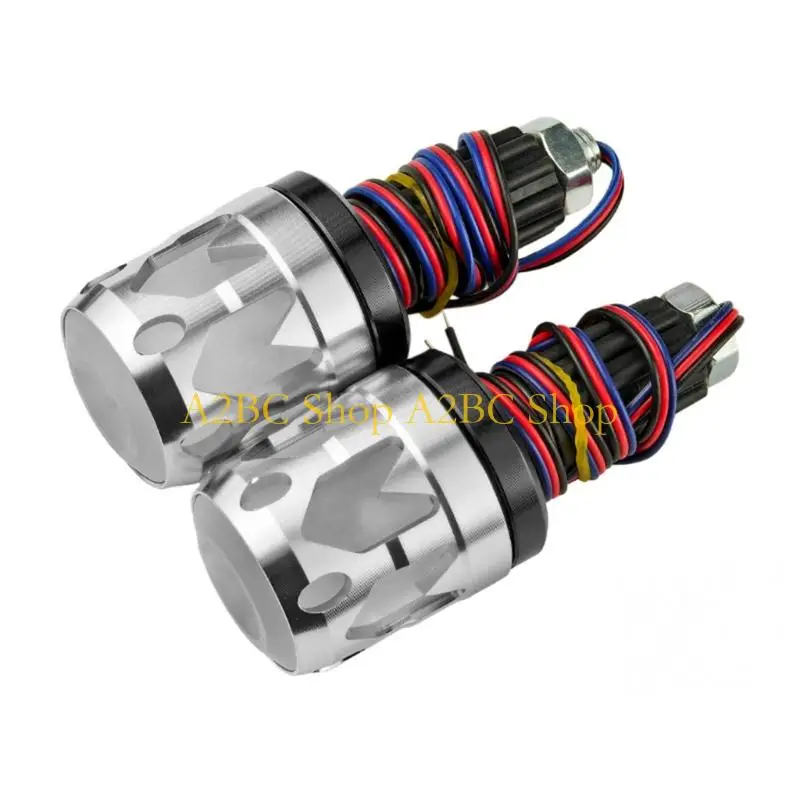 A2BC Universal Motorcycle Handlebar End Cap With Multicolor LED Light For Enhanced Night Visibility And Aluminum Construction