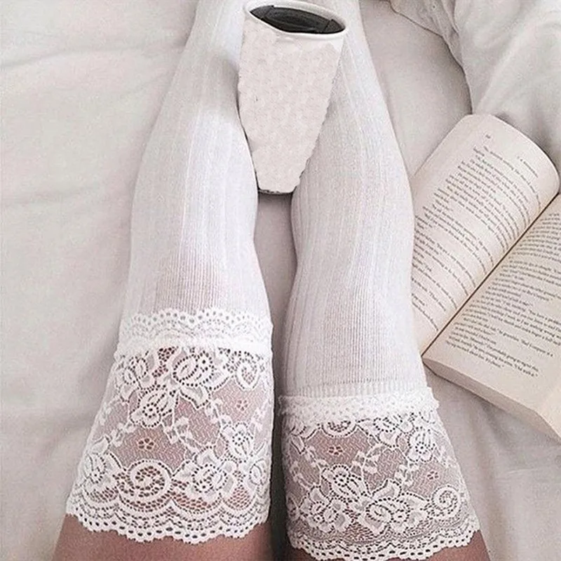 Sexy Warm Long Cotton Stocking Over Knee Stocking Women Winter Knee High Thigh Knitted Stockings For Ladies Over The Knee Socks