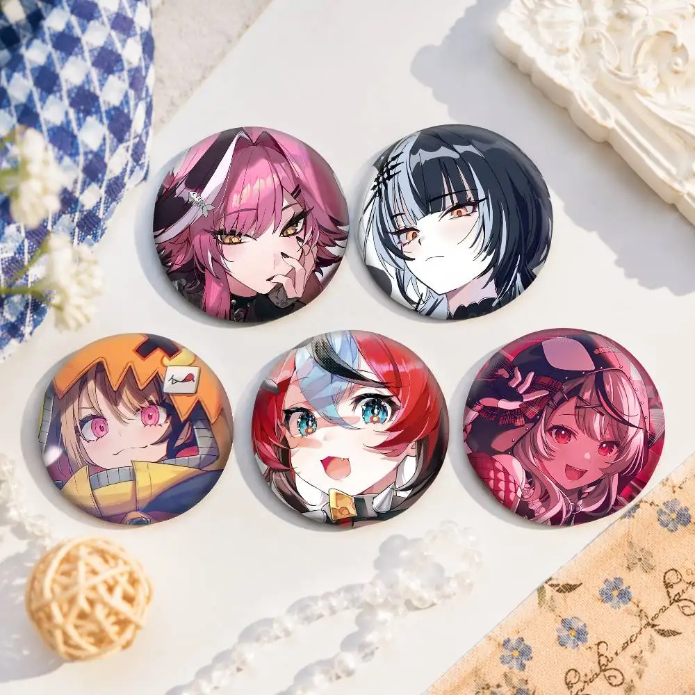 Anime Hololive Cute Cool Round Pin Badge Set For Anime Game Music Cartoon Fans Backpack Denim Jacket Hat Decoration