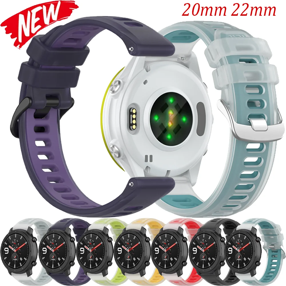 20/22 مللي متر حزام سيليكون شفاف ل Amazfit GTR/4/3/Pro/Active 2 سوار معصم رياضي Amazfit Balance 2-1/Bip 6 Garmin Active 5-6 #1