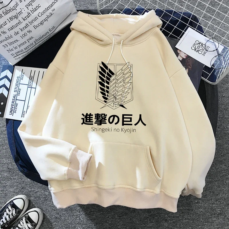 90s japanese Anime Attack on Titan Shingeki No Kyojin Graphic Hoodies Men Unisex Oversized Funny Cartoon Sweatshirt Hoody Male