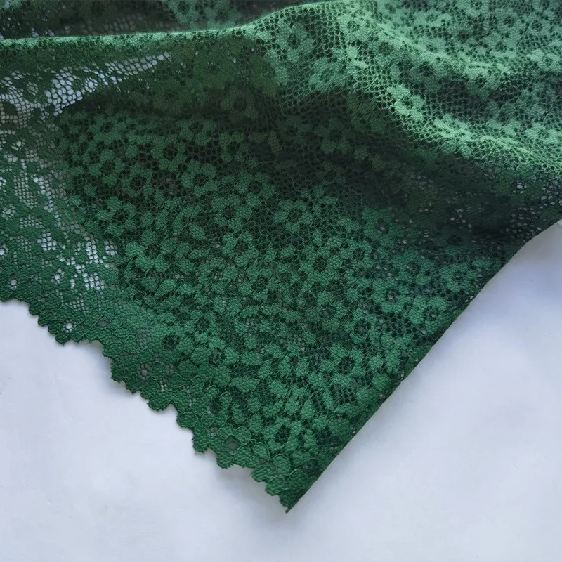 15Meters Green Flower Elastic Stretch Lace Trim Skirt Hem For Clothes Sewing Accessories Lingerie Dress