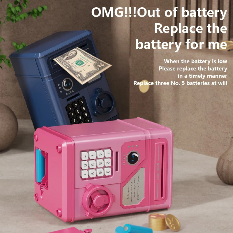 Children's Piggy Bank Automatic Sensing Roll Money ATM Saving Safe, Intelligent Electric Finger Password Piggy Bank Money Box