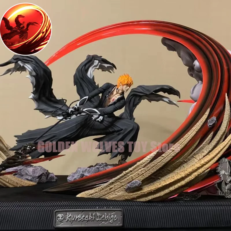 Bleach Anime Figure Ichigo Kurosaki Figures Getsuga Tensho Ichigo Special Effects With Light Gk Statue Model Collection Toy Gift