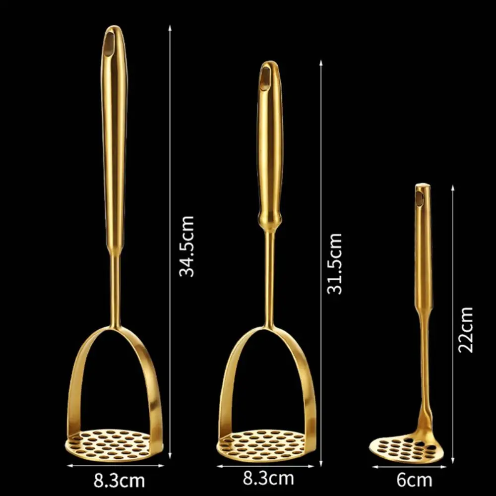 Home Manual Stainless Steel Potato Masher Pressed Pumpkin Rice Smooth Mashed Crusher Fruit Vegetable Press Gold Kitchen Gadgets