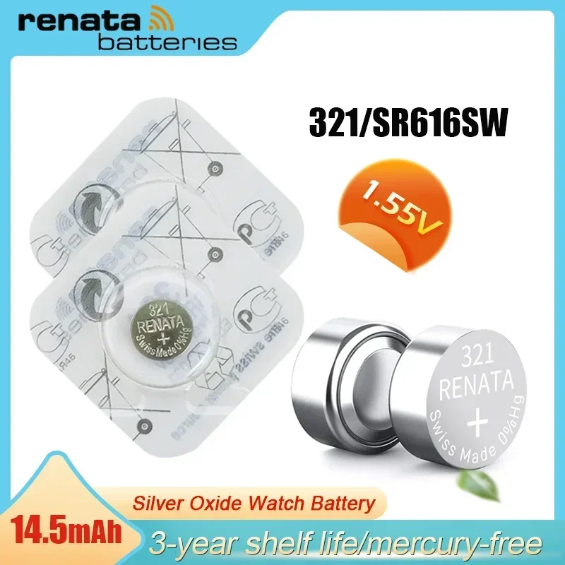 1-10PCS Original Renata 321 SR616SW SR616 V321 GP321 1.55V Silver Oxide Watch Battery For Scale Toys Swiss MADE Button Coin Cell