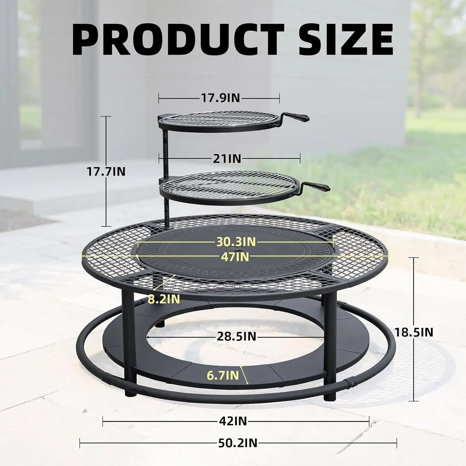 50 Inch Fire Pit Surround Tabletop, Customized