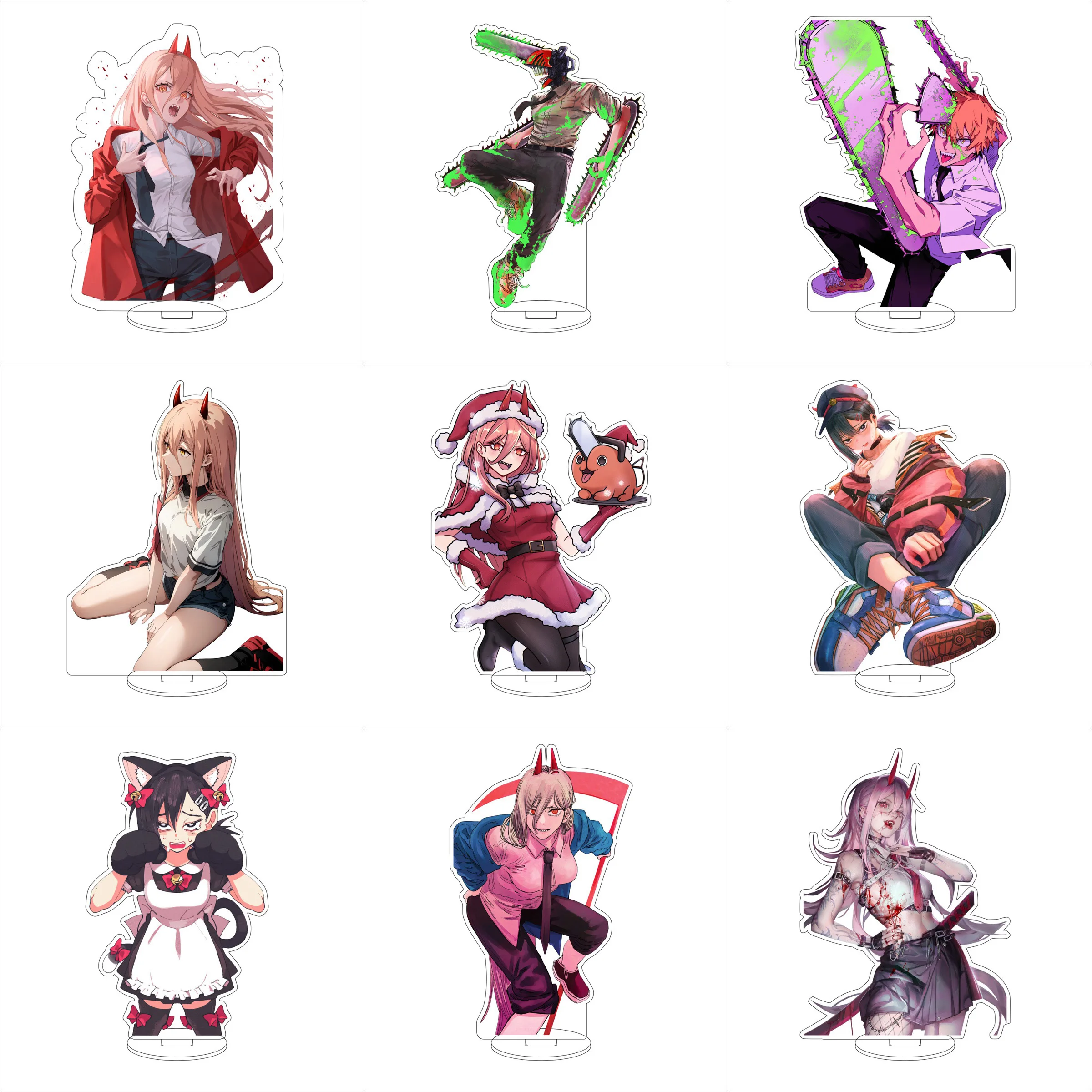 Anime Chainsaw Man Acrylic Ornaments Denji Pochita Makima Hayakawa Aki Power Stand  Figure Stand Gifts