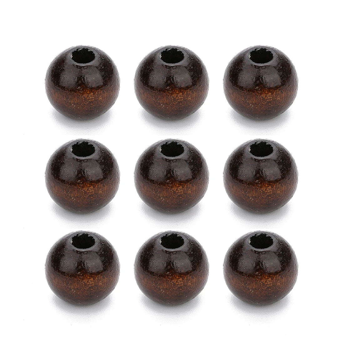 SAUVOO 40-500pcs/lot Dark Brown Wooden Beads Round Natural Wooden Beads Spacers Loose Beads For DIY Jewelry Making Bracelet