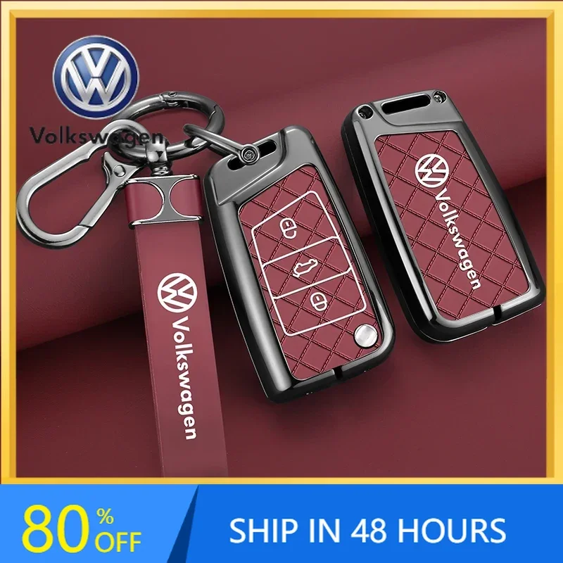

2026 Hot For VW VOLKSWAGEN Car Flip Key Case Cover Shell For VW Volkswagen Golf 7 MK7 Tiguan MK2 For Seat Ateca Leon FR 2 Ibiza