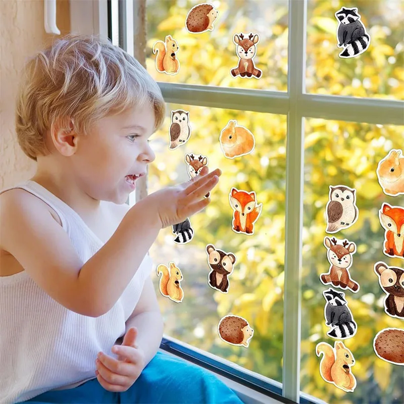 100-500PCS New Children's Stickers Small Roll Kids Packaging Animal Pack Rolling Stickers Photocard Decor Lables TZ312