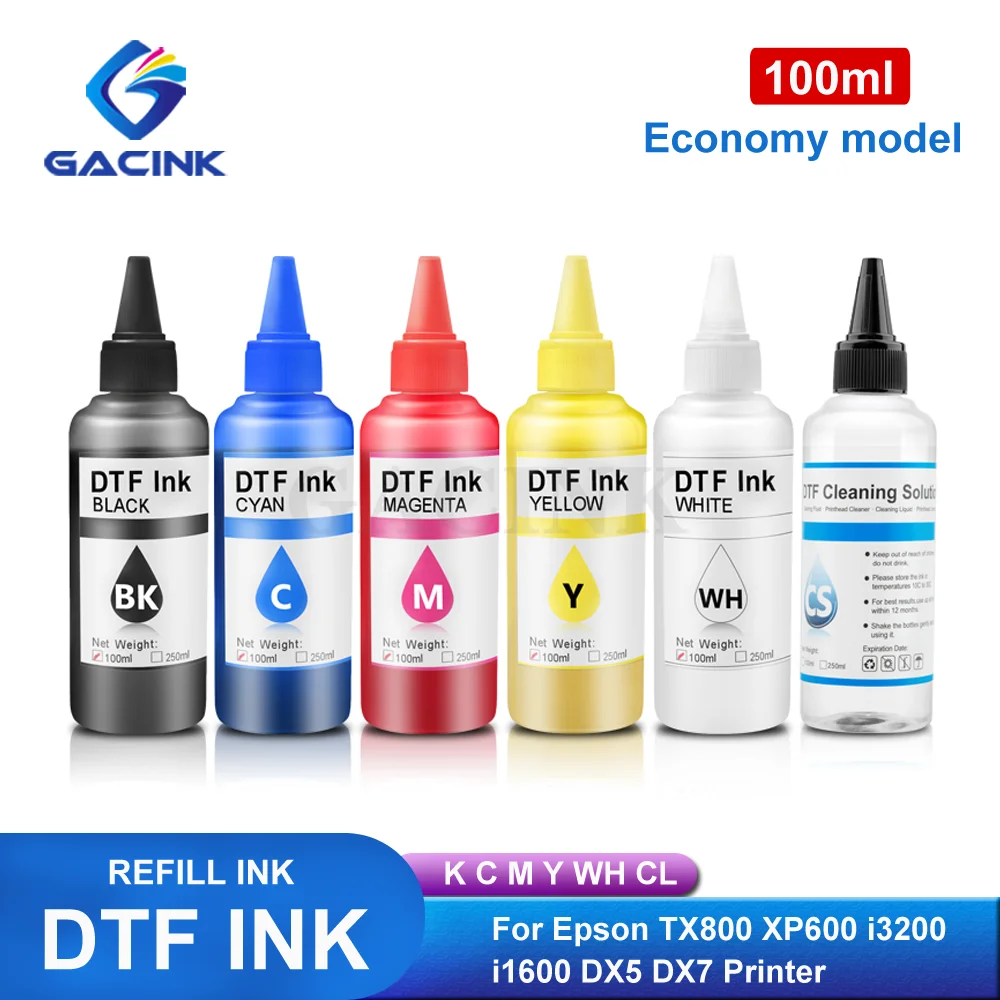 

100 мл DTF чернила с прямой передачей пленки для Epson L1300 L1390 L1800 L1455 L805 XP600 универсальные